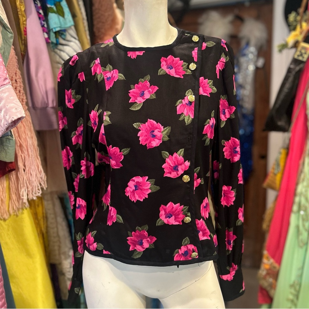 90s Pink Floral Blouse